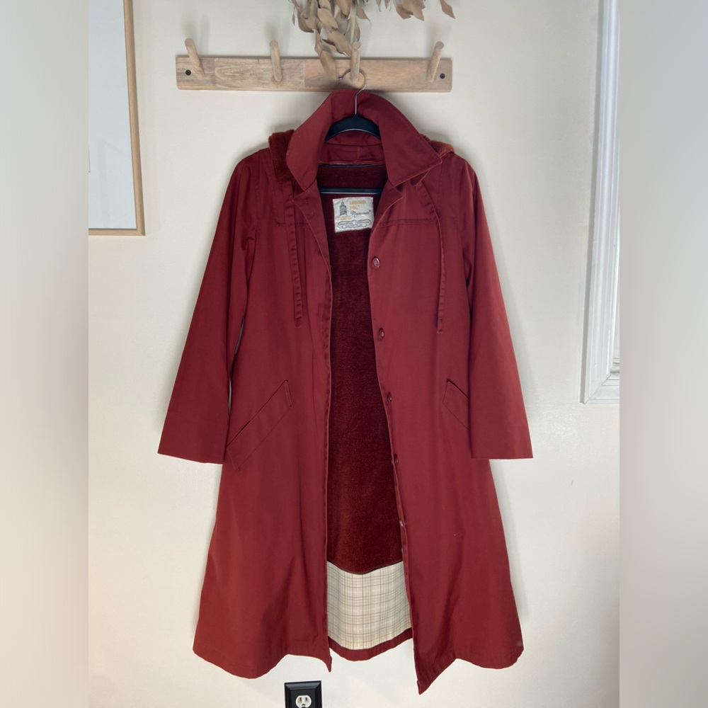 London Fog Burnt Orange Trench Coat - Size 8 Petite